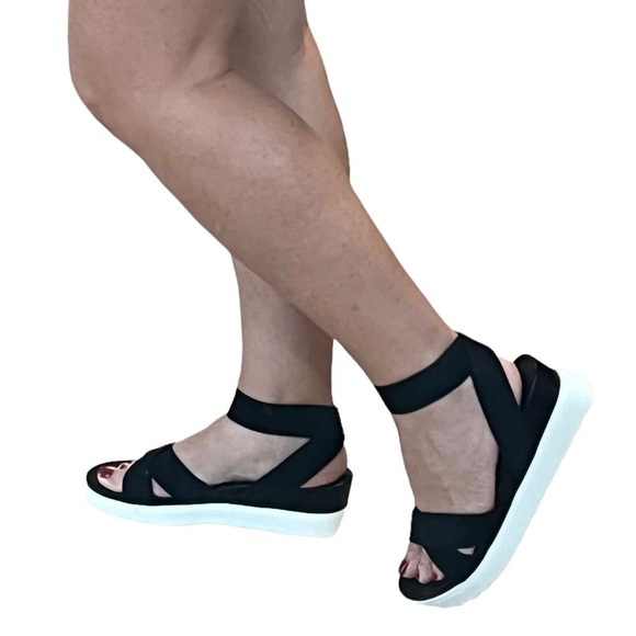 STEVEN Steve Madden Platform Sandal Elastic Strap Comfort “Kraze” Black Size 9 - Picture 10 of 10